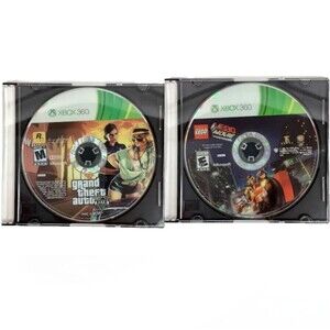 Xbox 360 Grand Theft Auto V(2013) & The LEGO Movie(2014) -No Manuals -Jewel Case